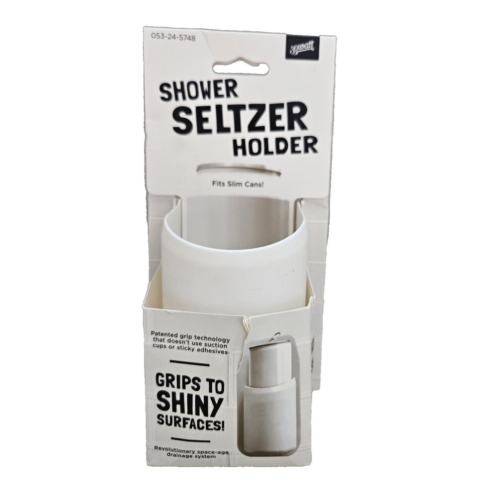 30 Watt Shower Seltzer Drink Holder - White - Fits Slim Cans Beer